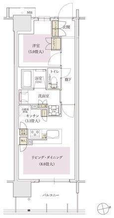 ブランズタワー名古屋今池 間取り H type