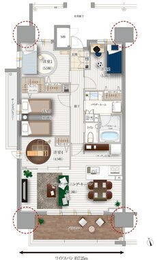 リフローレ岡崎駅EAST 間取り Aタイプ