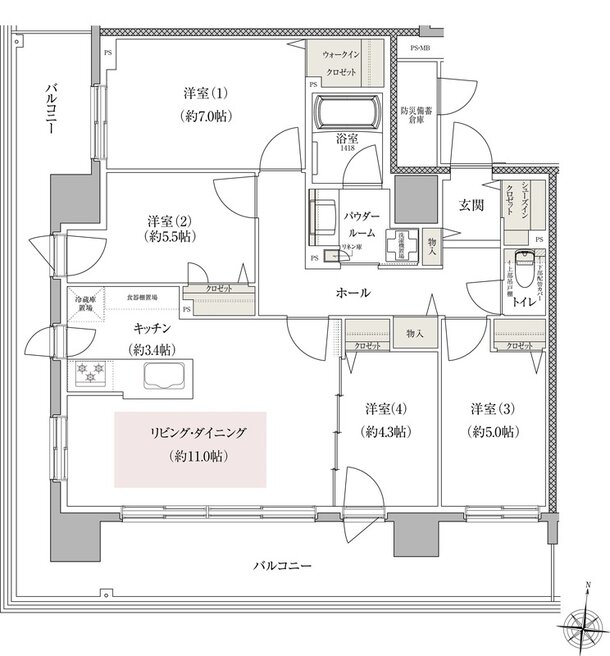 JR札幌駅1駅3分プロジェクト 間取り Dタイプ