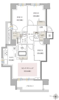 ファインシティ札幌苗穂 間取り Aタイプ