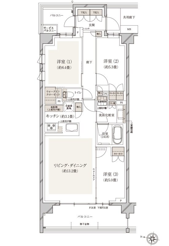 ドレッセ南町田レジデンス 間取り Aタイプ