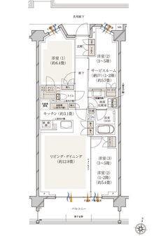 ドレッセ南町田レジデンス 間取り K type