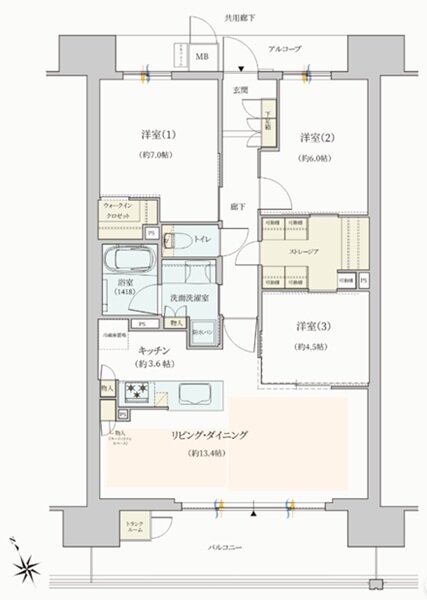 ジオ彩都セントラルコート 間取り L type