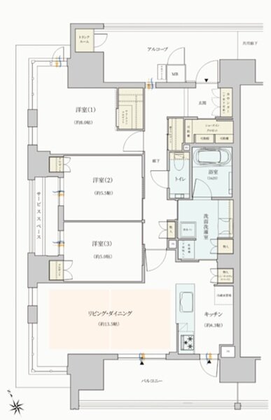 ジオ彩都セントラルコート 間取り H type