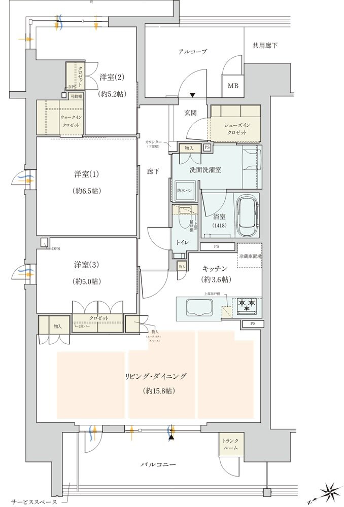ジオ彩都セントラルコート 間取り A1 type