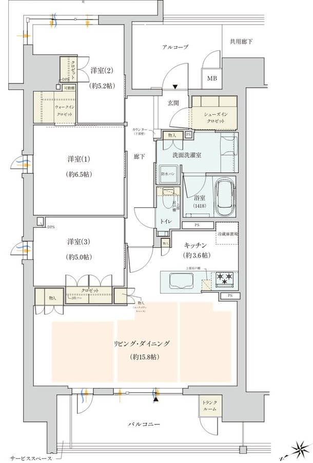 ジオ彩都セントラルコート 間取り A1 type