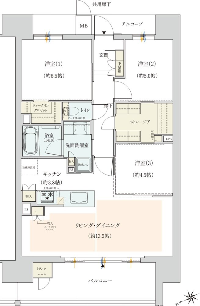 ジオ彩都セントラルコート 間取り G type