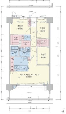 アメイズ新飯塚駅前ガーデンプレミアム 間取り B TYPE