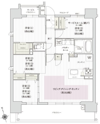 ソルプレサンス 阿倍野美章園 間取り Aタイプ