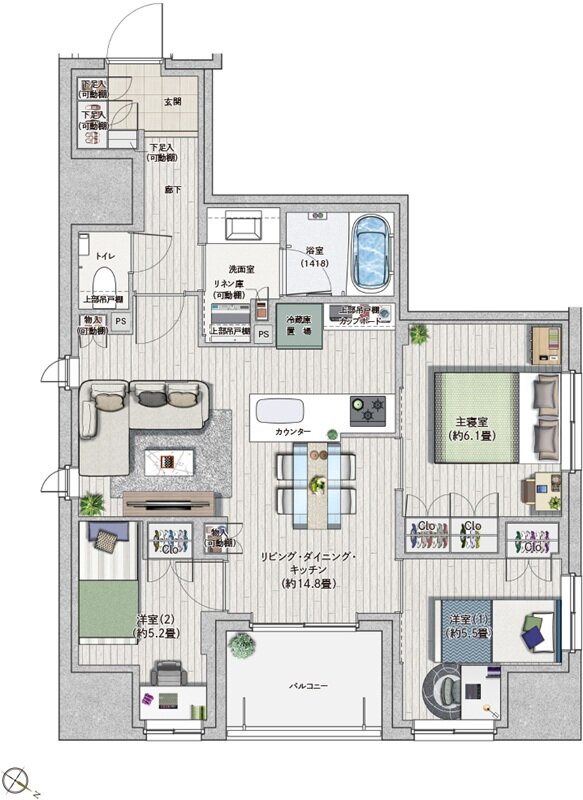 GREEN PARK 日本橋浜町公園 間取り 70A TYPE