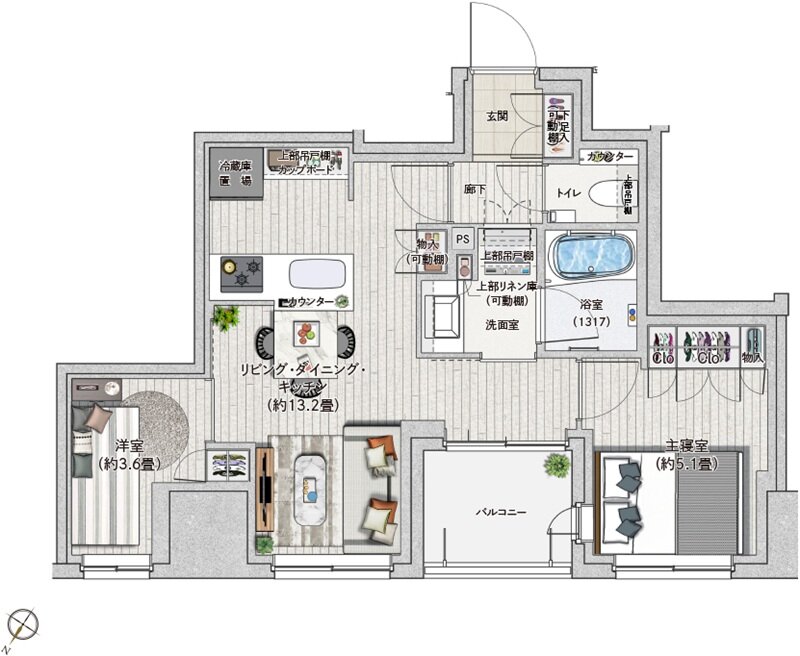 GREEN PARK 日本橋浜町公園 間取り 48B TYPE