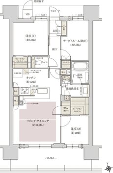 ジオ阿倍野松崎町グランテラス 間取り B type