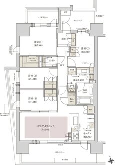 ジオ阿倍野松崎町グランテラス 間取り E type