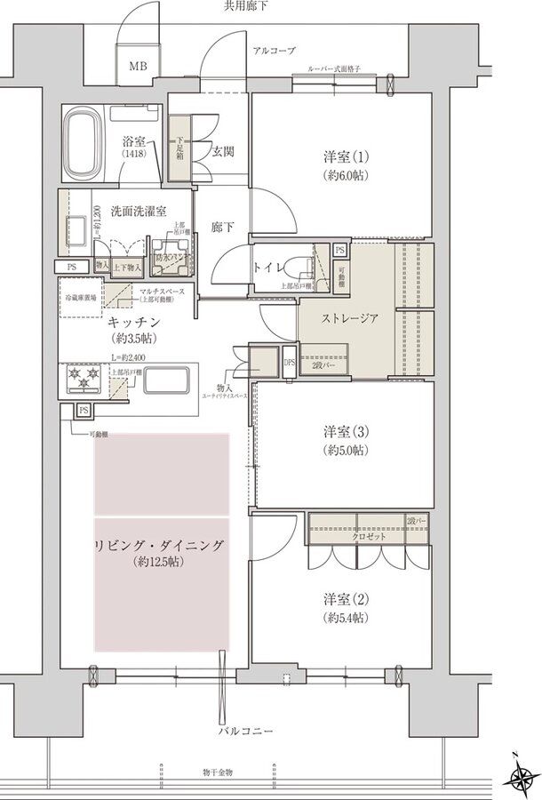ジオ阿倍野松崎町グランテラス 間取り C type BASIC PLAN