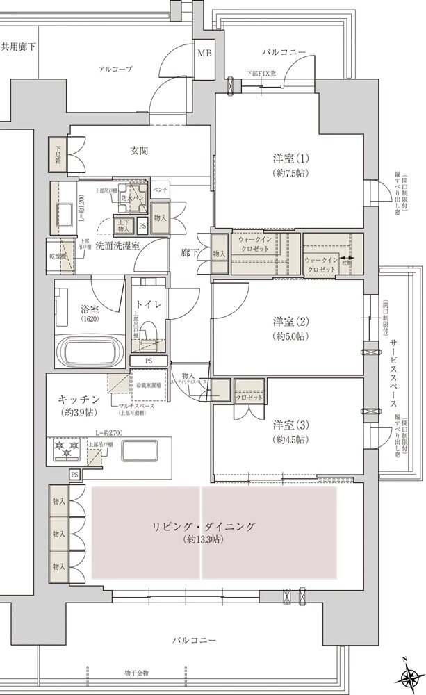 ジオ阿倍野松崎町グランテラス 間取り D type BASIC PLAN