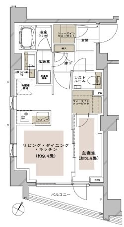 ピアース三軒茶屋テラス 間取り A TYPE