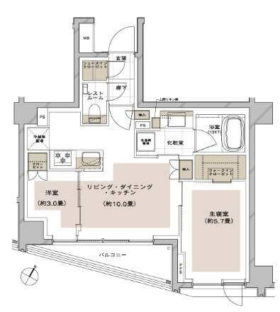 ピアース三軒茶屋テラス 間取り B TYPE