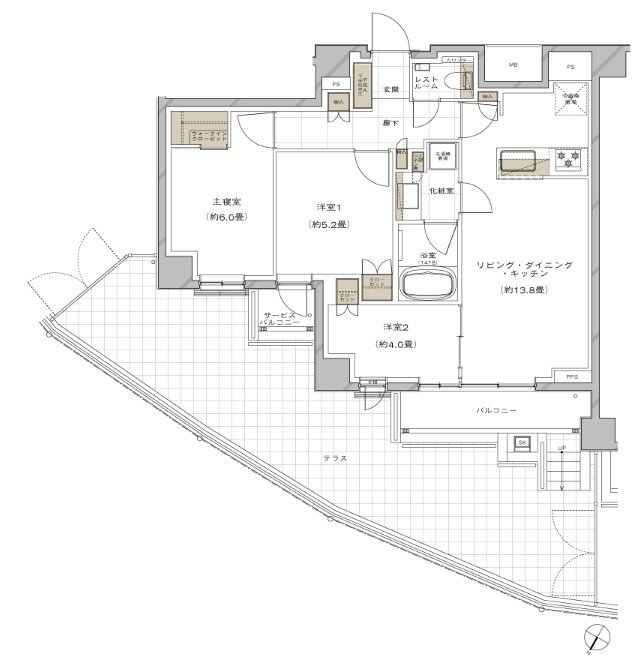 ピアース三軒茶屋テラス 間取り Eg type