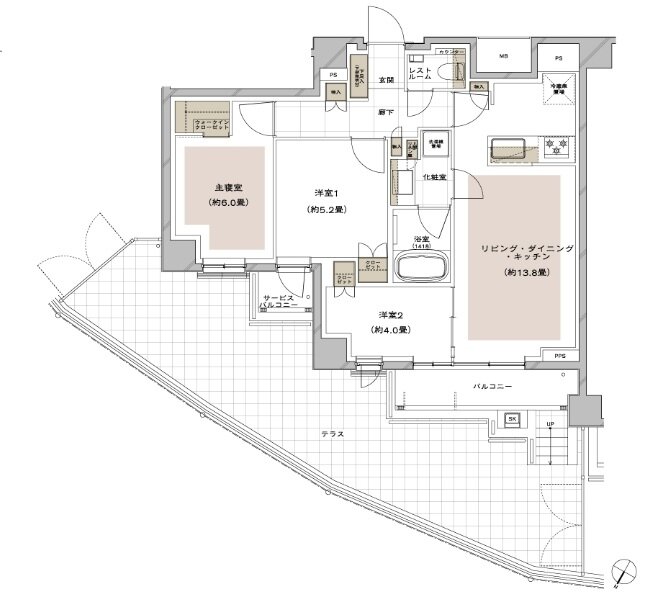 ピアース三軒茶屋テラス 間取り Eg type
