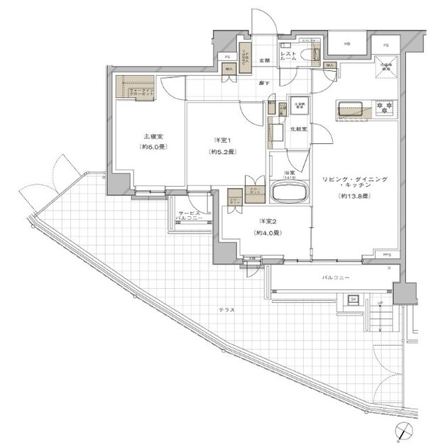 ピアース三軒茶屋テラス 間取り Eg type