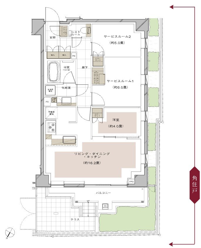 ピアース三軒茶屋テラス 間取り Gg type