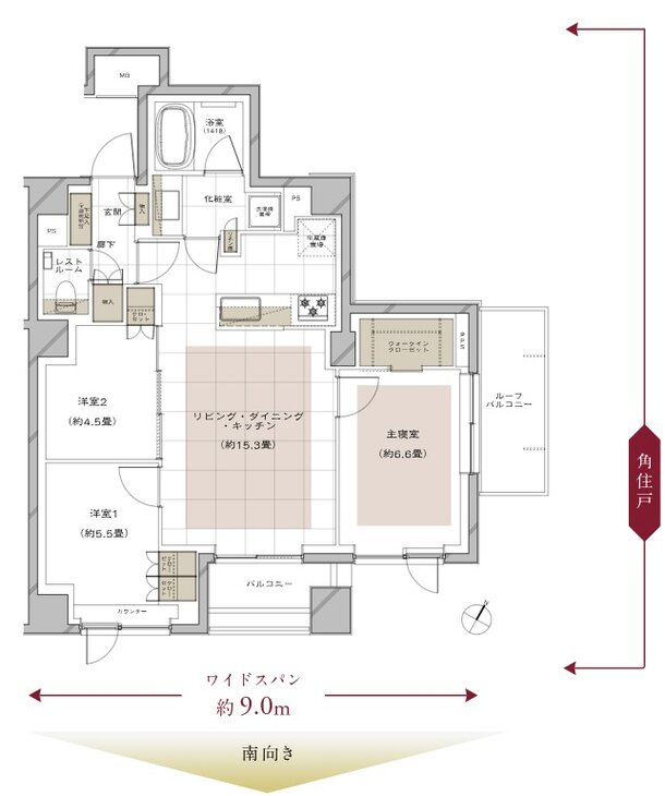 ピアース三軒茶屋テラス 間取り Kr type