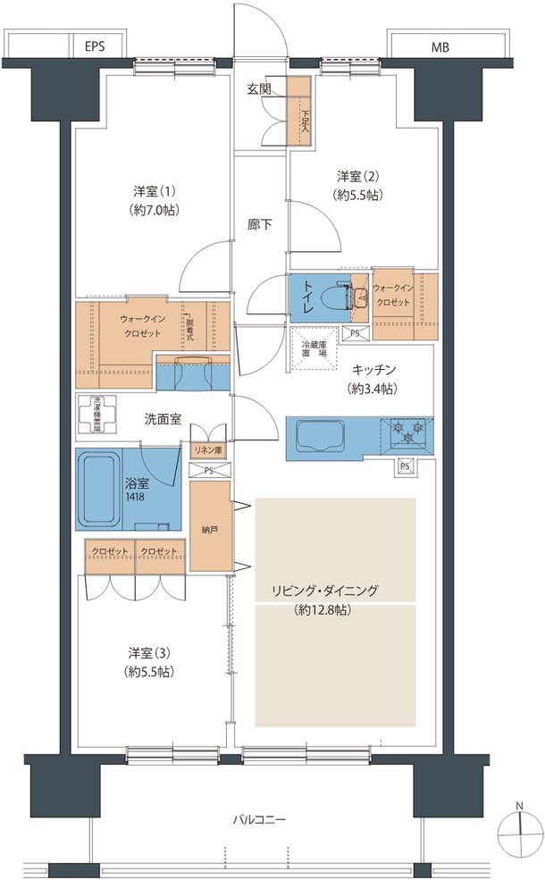 レーベン小松西町PROJECT 間取り C type