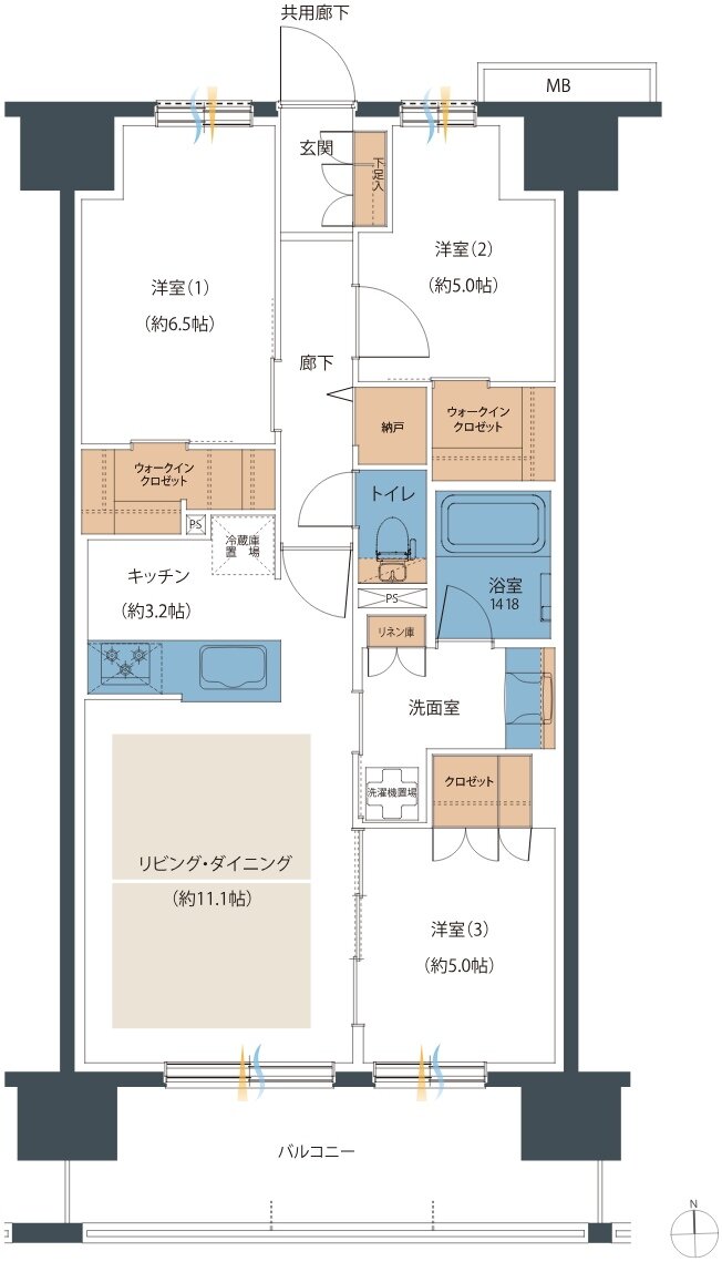レーベン小松西町INHERIT 間取り F type