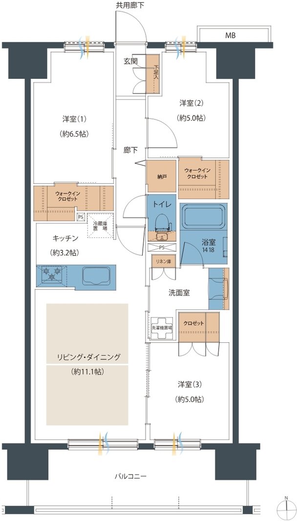 レーベン小松西町INHERIT 間取り F type