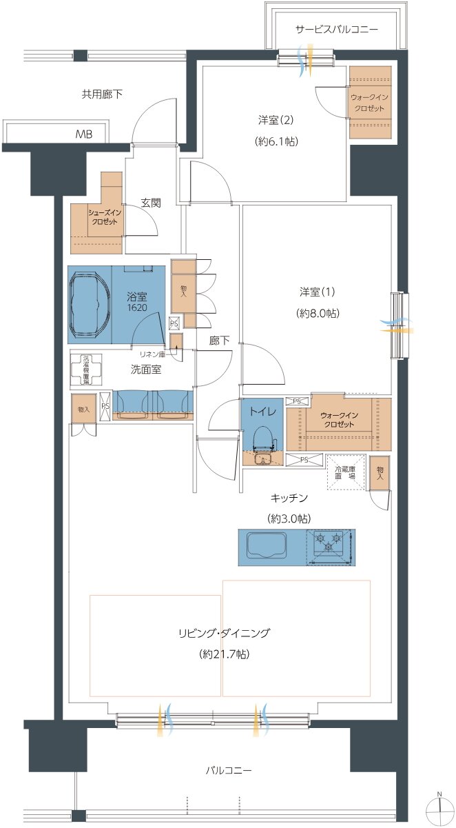 レーベン小松西町INHERIT 間取り G type