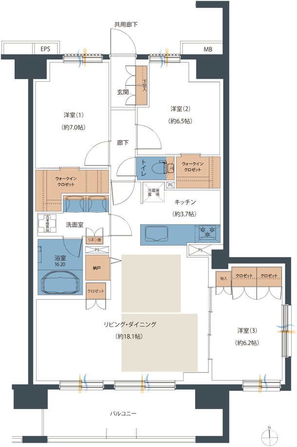 レーベン小松西町INHERIT 間取り H type