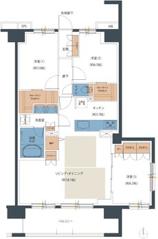 レーベン小松西町INHERIT 間取り H type