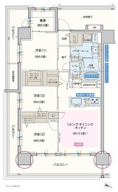 エクセレントシティ蘇我ステーションマークス 間取り E type