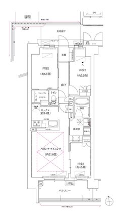 ローレルスクエア長岡京 勝竜寺城公園 間取り N-Aタイプ