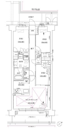ローレルスクエア長岡京 勝竜寺城公園 間取り E-Rタイプ