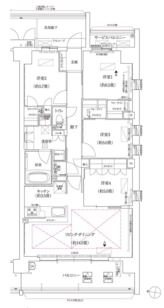 ローレルスクエア長岡京 勝竜寺城公園 間取り W-Hタイプ