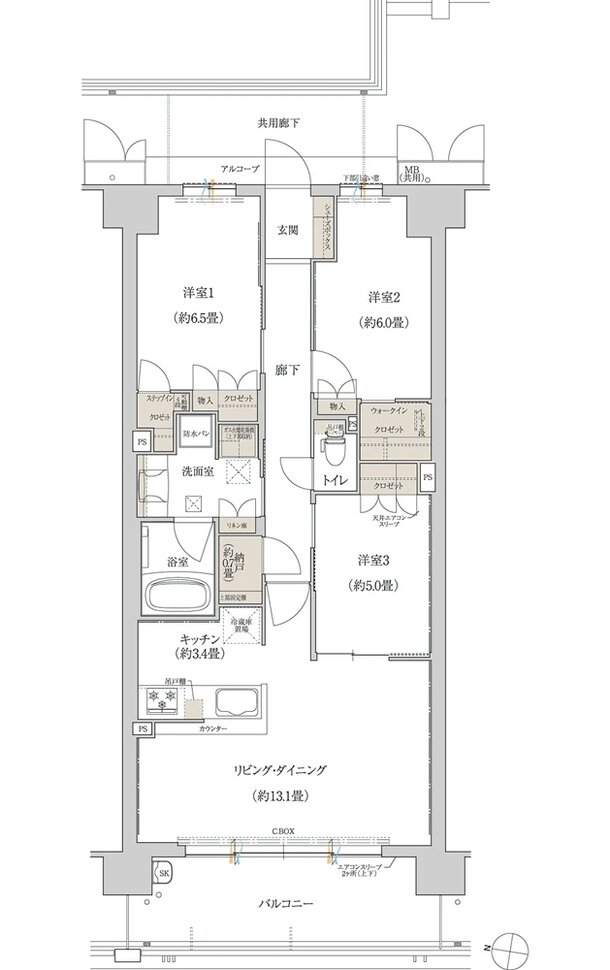 ローレルスクエア長岡京 勝竜寺城公園 間取り W-Bタイプ