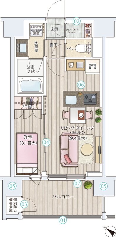 ルジェンテ浦和 間取り Bタイプ