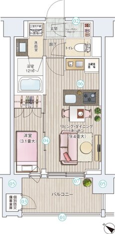 ルジェンテ浦和 間取り Bタイプ