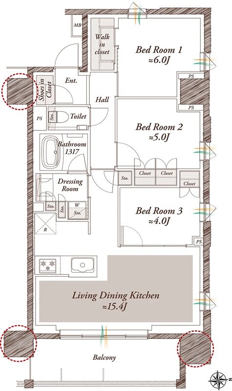 プレシス西葛西 間取り Aタイプ