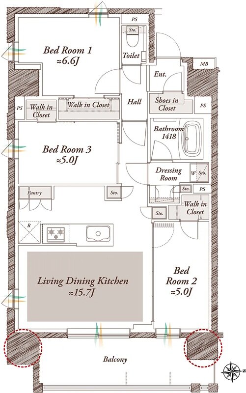 プレシス西葛西 間取り Cタイプ