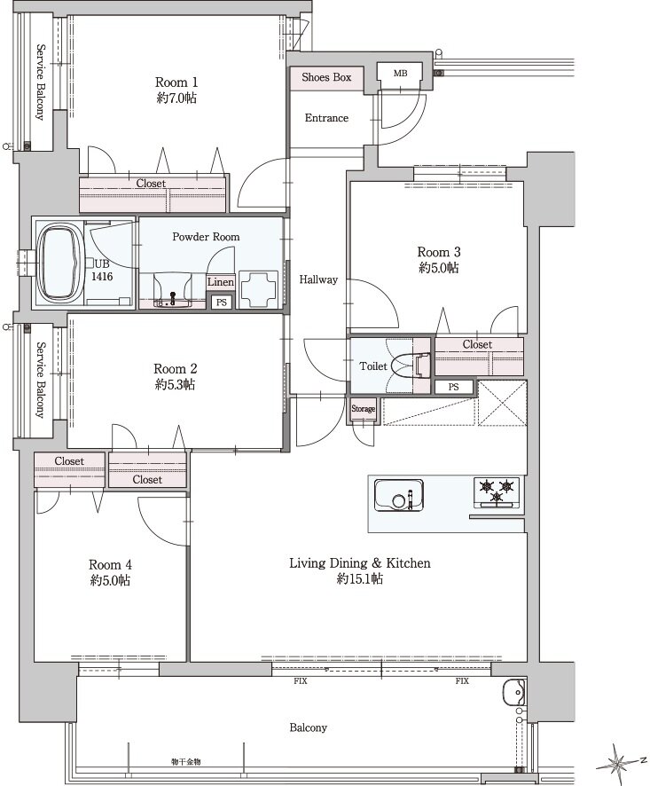 ザ・ブライトン浦上 間取り A type