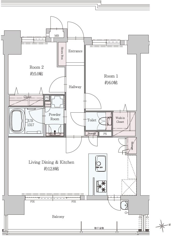 ザ・ブライトン浦上 間取り B type
