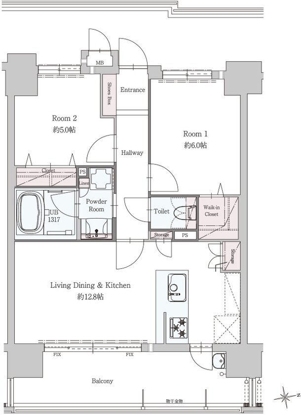ザ・ブライトン浦上 間取り B type