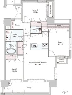 ザ・ブライトン浦上 間取り E type