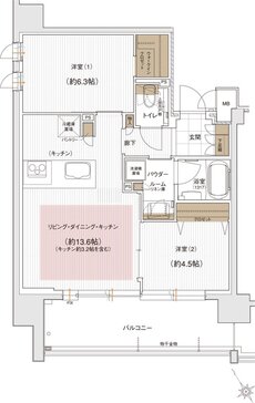 ユニハイム エクシア金沢梅ノ橋 間取り Cタイプ
