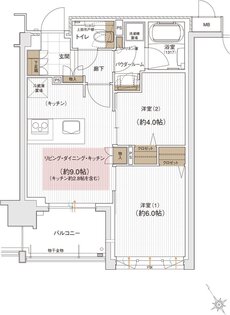 ユニハイム エクシア金沢梅ノ橋 間取り D1タイプ