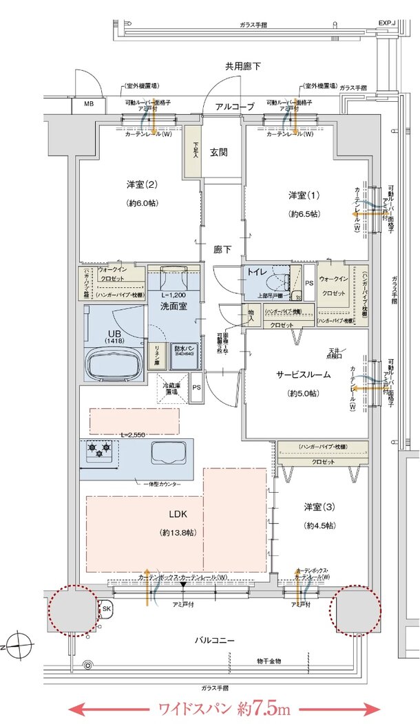 ドルチェヴィータ京都桂川 間取り F TYPE（西棟）