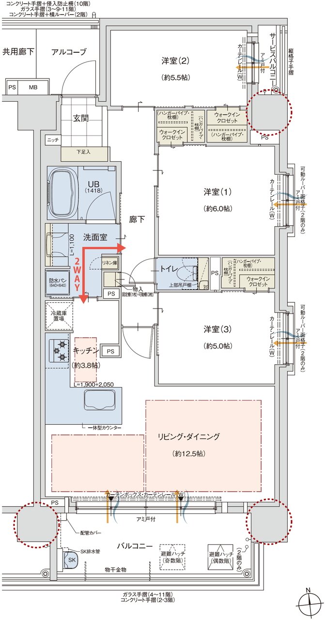 ドルチェヴィータ京都桂川 間取り K TYPE(SOUTH)