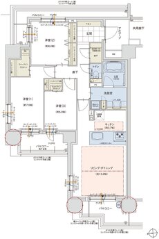 ドルチェヴィータ京都桂川 間取り A TYPE（WEST）